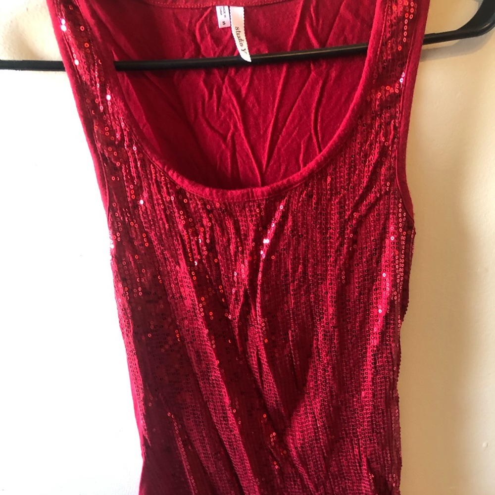 Red Sequin Tank